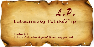 Latosinszky Polikárp névjegykártya